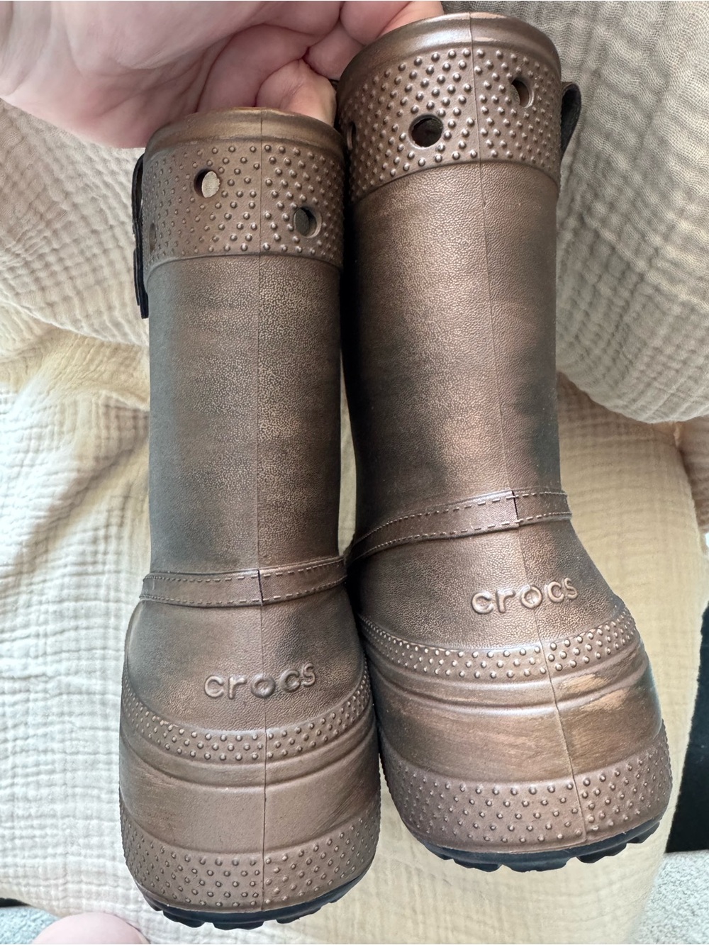 CROCS Brown Classic Western Waterproof Boots size 10 - Picture 4 of 6